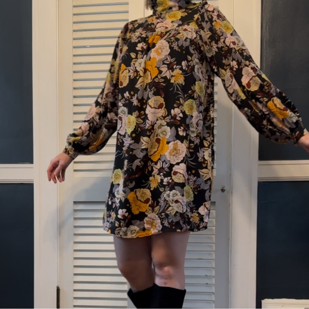 Who What Wear mock turtleneck A-Line Mini Dress - S